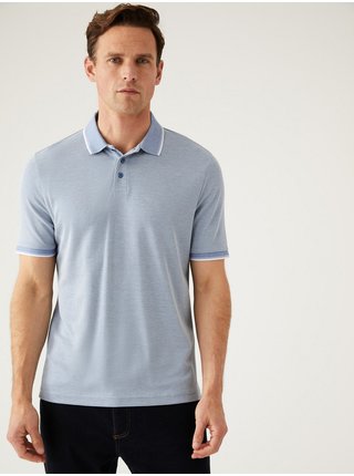 Světle modré pánské polo tričko Marks & Spencer  