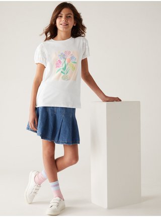 Bílé holčičí tričko Marks & Spencer 