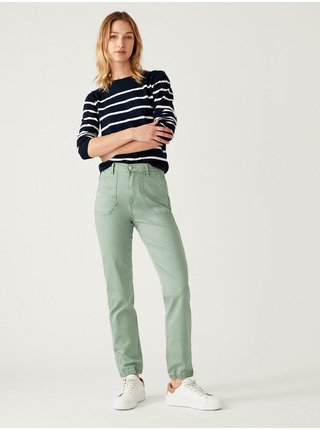 Světle zelené dámské slim fit kalhoty Marks & Spencer 
