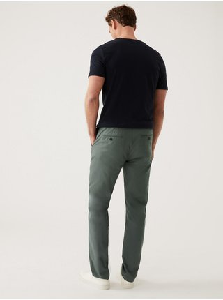 Zelené pánské chino kalhoty Marks & Spencer 