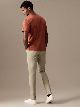 Béžové pánské slim fit kalhoty Marks & Spencer 