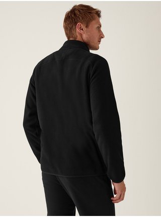 Černá pánská flísová basic mikina na zip Marks & Spencer