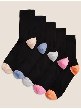 Ponožky pre ženy Marks & Spencer - čierna, modrá, oranžová, ružová