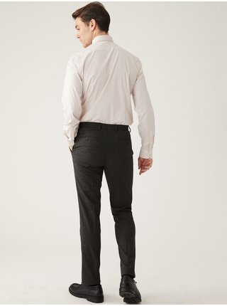 Tmavě šedé pánské oblekové slim fit kalhoty Marks & Spencer 