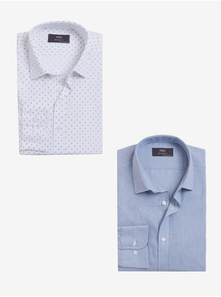Sada dvou pánských košil v světle modré a bílé barvě & Spencer 