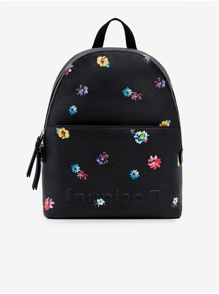 Čierny dámsky kvetovaný batoh Desigual Fresia Mombasa Mini