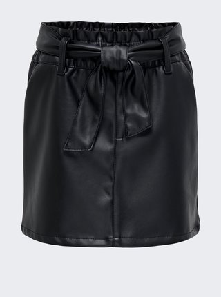 Černá dievčenský koženková sukňa ONLY Karli
