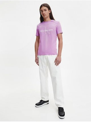 Světle fialové pánské tričko Calvin Klein Jeans