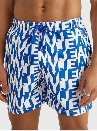 Bílo-modré pánské vzorované plavky Tommy Hilfiger Underwear