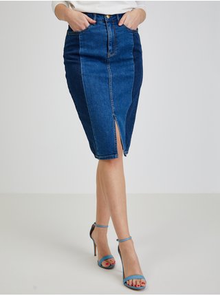 Tmavě modrá dámská džínová pouzdrová sukně ORSAY