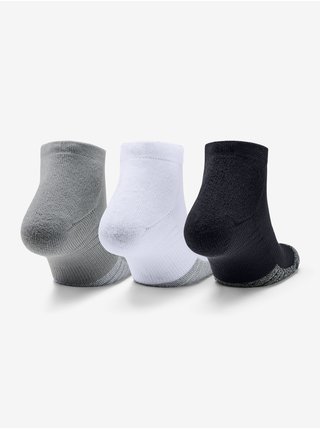 Sada tří párů unisex ponožek v šedé bílé a černé barvě Under Armour
