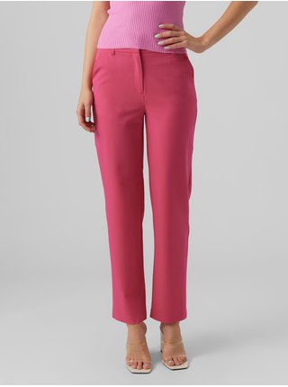 Tmavě růžové dámské kalhoty VERO MODA Zelda