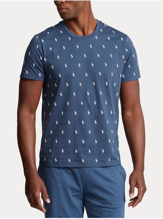 Modré pánské vzorované tričko na spaní POLO Ralph Lauren 