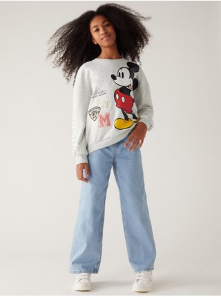 Světle šedá holčičí mikina s motivem Mickey Mouse™ Marks & Spencer   