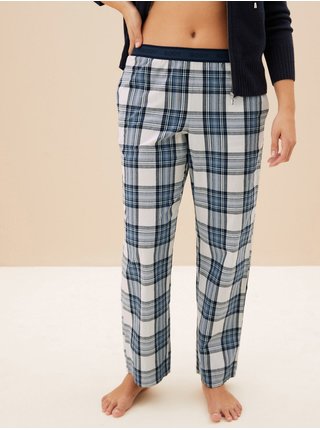 Sada dvou dámských pyžamových kalhot v šedé a modré barvě Marks & Spencer  