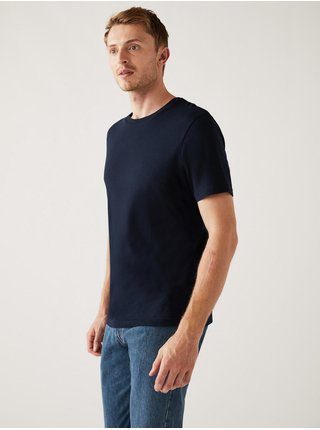Tmavě modré pánské basic tričko Marks & Spencer  