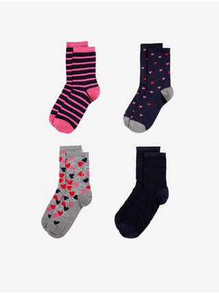 Ponožky pre ženy Marks & Spencer - tmavomodrá, čierna, ružová, sivá