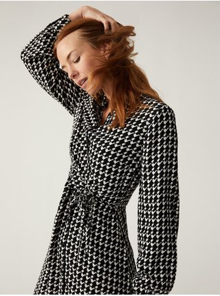 Bílo-černé dámské kostkované košilové šaty Marks & Spencer  