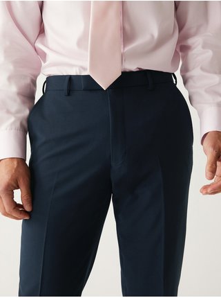 Tmavě modré oblekové kalhoty s příměsí vlny Marks & Spencer The Ultimate 