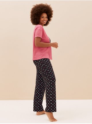 Pyžamká pre ženy Marks & Spencer - ružová, čierna