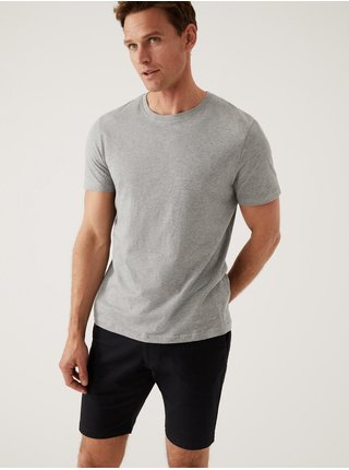 Šedé pánské bavlněné basic tričko Marks & Spencer 