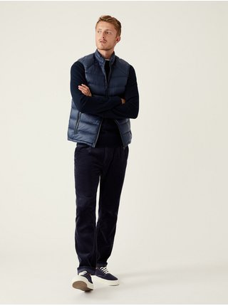 Tmavě modrá pánská péřová prošívaná vesta Marks & Spencer