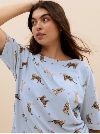 Pyžamká pre ženy Marks & Spencer - svetlomodrá, hnedá