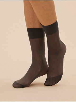 Sada čtyř párů dámských matných silonkových ponožek v černé barvě 10 DEN Marks & Spencer   