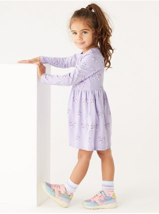 Fialové holčičí květované šaty Marks & Spencer 
