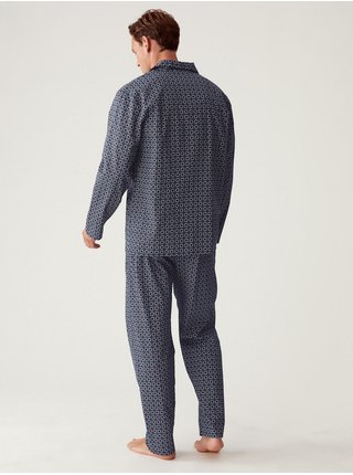Tmavě šedá pánská vzorovaná pyžamová souprava Marks & Spencer  