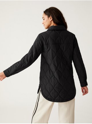 Černá dámská lehká prošívaná bunda s límcem Marks & Spencer 