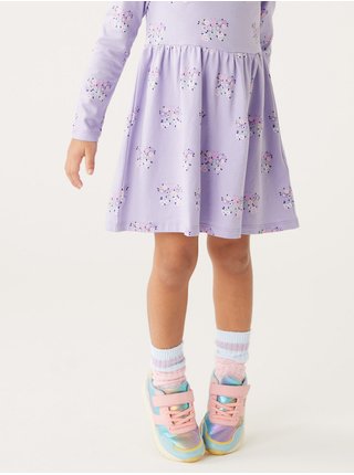 Fialové holčičí květované šaty Marks & Spencer 
