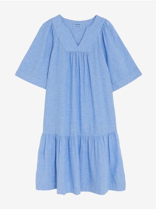 Modré dámské šaty s volány Marks & Spencer   