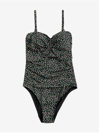 Čierne dámske kvetované plavky Marks & Spencer