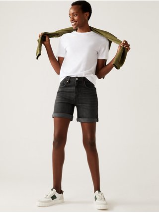 Černé dámské džínové kraťasy Marks & Spencer 