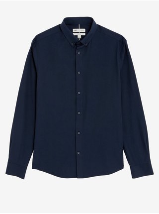 Tmavě modrá pánská slim fit košile Marks & Spencer 