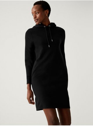 Černé dámské mikinové šaty s kapucí Marks & Spencer 