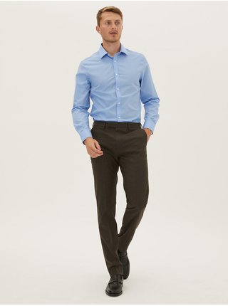 Sada tří pánských slim fit košilí v světle modré barvě Marks & Spencer 