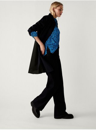 Černo-modrá dámská vzorovaná halenka Marks & Spencer