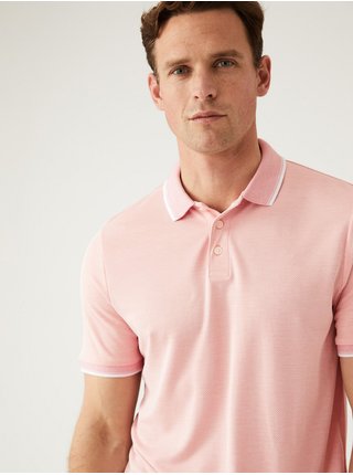 Růžové pánské polo tričko Marks & Spencer   