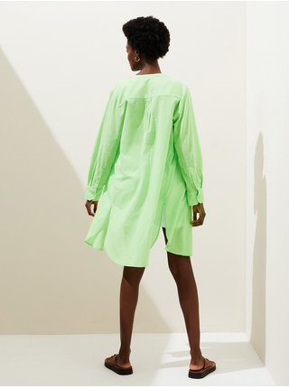 Košeľové šaty pre ženy Marks & Spencer - svetlozelená