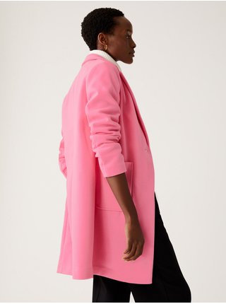 Růžový dámský jednořadový kabátový kardigan Marks & Spencer 