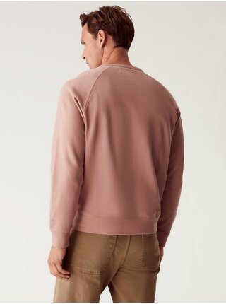 Světle růžová pánská basic mikina Marks & Spencer  