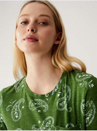 Zelené dámské vzorované tričko Marks & Spencer 