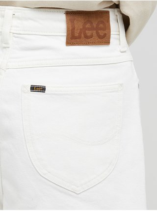 Bílé dámské široké džínové kraťasy Lee