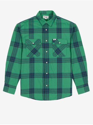 Modro-zelená pánská kostkovaná košile Wrangler