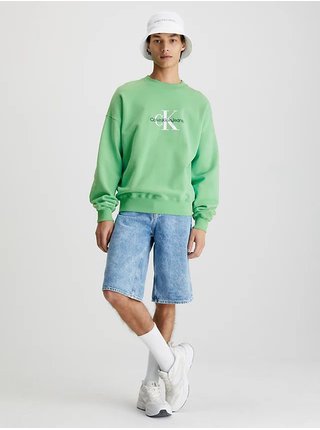 Svetlo zelená pánska oversize mikina Calvin Klein Jeans