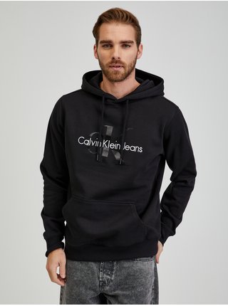 Mikiny s kapucou pre mužov Calvin Klein Jeans - čierna
