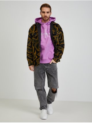 Světle fialová pánská mikina s kapucí Calvin Klein Jeans