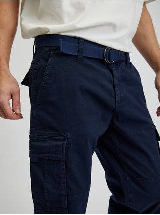 Tmavě modré pánské tříčtvrteční kalhoty s kapsami s.Oliver